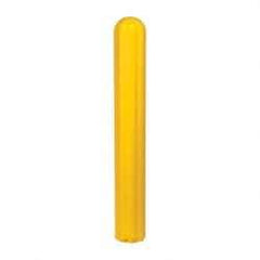 Eagle - 7-7/8" Wide x 7-7/8" Deep x 56" High, 6" Bumper Post Sleeve - Yellow, High Density Polyethylene, 8 Lb, Ribbed Surface - Makers Industrial Supply