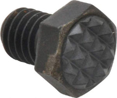 Fairlane - Serrated Tooth, 3/8-16, 1/2" Shank Length, 1/2" Thread Length, Black Oxide Finish, Hex Head, Adjustable Positioning Gripper - 1/2" Pad Diam, 9/16" Hex, 9/32" Head Height, Fine Tooth Grade - Makers Industrial Supply