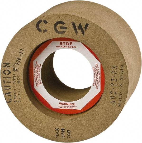 Camel Grinding Wheels - 6" Wide x 12" Diam, Type 1 Feed Wheel - 5" Hole Size, 80 Grit, Hardness R, 7" Diam x 1/2 Deep Recess, 7-1/2" Diam x 1-1/2" Opposite Size Recess - Makers Industrial Supply