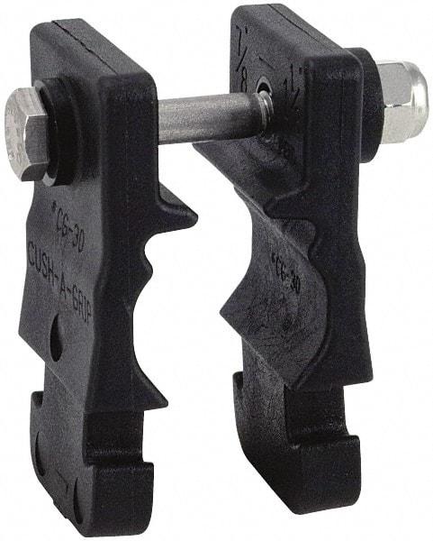 ZSI - 3/4" Pipe, Cushion Clamp - Black, 200 Lb Capacity, Glass Filled Nylon 6 - Makers Industrial Supply