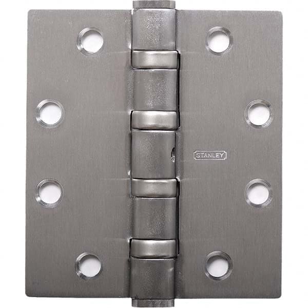 Stanley - 5" Long x 5" Wide Grade 1 304 Stainless Steel Full Mortise Ball Bearing Commercial Hinge - Makers Industrial Supply