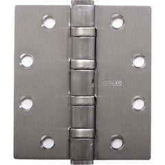 Stanley - 5" Long x 5" Wide Grade 1 304 Stainless Steel Full Mortise Ball Bearing Commercial Hinge - Makers Industrial Supply