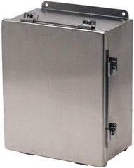 Cooper B-Line - Stainless Steel Standard Enclosure Hinge Flat Cover - NEMA 4, 12, 13, 3RX, 4X, 10" Wide x 12" High x 6" Deep, Corrosion Resistant, Dust-tight, Rainproof & Watertight - Makers Industrial Supply