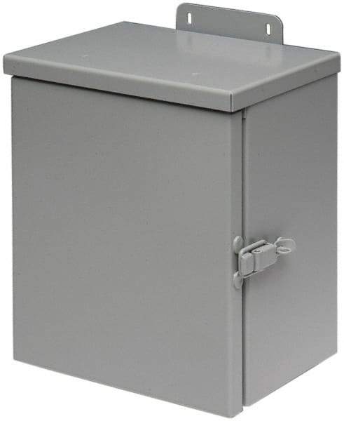 Cooper B-Line - Steel Junction Box Enclosure Hinge Flat Cover - NEMA 3R, 12" Wide x 12" High x 6" Deep, Rainproof - Makers Industrial Supply