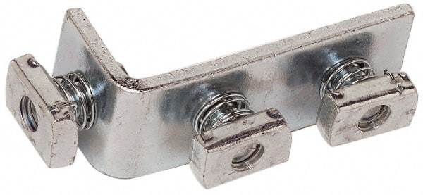 Cooper B-Line - Zinc Plated Carbon Steel 90° Preassembled Strut Fitting - 1/2" Bolt, 3 Holes, Used with Cooper B Line Channel & Strut (All Sizes Except B62 & B72) - Makers Industrial Supply