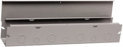 Cooper B-Line - 4" High x 102mm Wide x 48" Long, Screw Mount Solid Wall Wire Duct - Gray, 15 (Bottom) & 15 (Top) Knockouts, Hinged Cover, Steel - Makers Industrial Supply