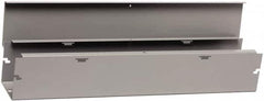 Cooper B-Line - 4" High x 102mm Wide x 24" Long, Screw Mount Solid Wall Wire Duct - Gray, 7 (Bottom) & 7 (Top) Knockouts, Hinged Cover, Steel - Makers Industrial Supply