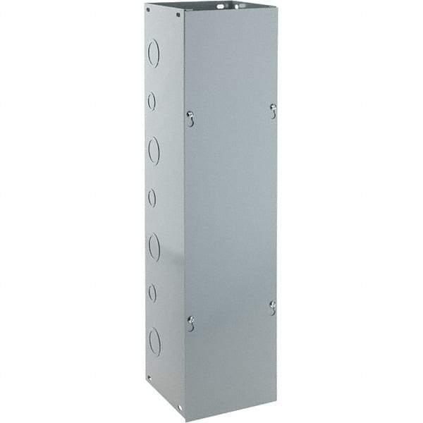 Cooper B-Line - 6" High x 152mm Wide x 24" Long, Screw Mount Solid Wall Wire Duct - Gray, 7 (Bottom) & 7 (Top) Knockouts, Screw Cover, Steel - Makers Industrial Supply