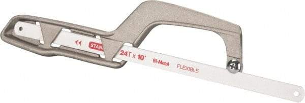 Stanley - 10" Hacksaw - 1" Throat Depth, Cast Aluminum Handle, Aluminum D-Style Handle - Makers Industrial Supply