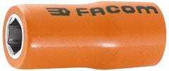 Facom - 1/4" Drive, Standard Hand Socket - 6 Points, 7/8" OAL, Alloy Steel - Makers Industrial Supply