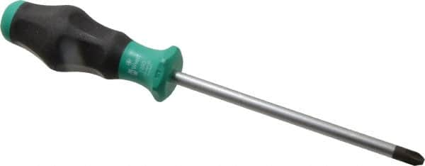 Wera - #3, 10-1/2" OAL, Standard Phillips Screwdriver - 6" Blade Length, Round Shank, Ergonomic Handle - Makers Industrial Supply