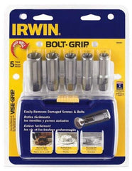 Irwin - 5 Piece Bolt & Screw Extractor Set - 3/8" Drive, Molded Plastic Case - Makers Industrial Supply