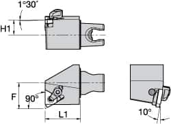 Kennametal - Insert Style LT 16ER, 30mm Head Length, Left Hand Cut, External Modular Threading Cutting Unit Head - System Size KM25, 22mm Center to Cutting Edge, Series LT Threading - Makers Industrial Supply