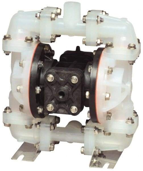 SandPIPER - 1/2" NPT, Metallic, Air Operated Diaphragm Pump - Santoprene Diaphragm, Stainless Steel Housing - Makers Industrial Supply