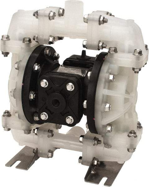 SandPIPER - 1/2" NPT, Nonmetallic, Air Operated Diaphragm Pump - Buna-N Diaphragm, Polypropylene Housing - Makers Industrial Supply