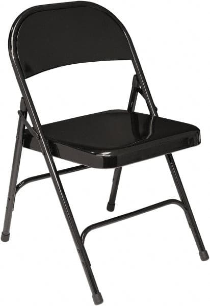 NPS - 18-1/4" Wide x 18-1/2" Deep x 29-1/4" High, Steel Standard Folding Chair - Black - Makers Industrial Supply