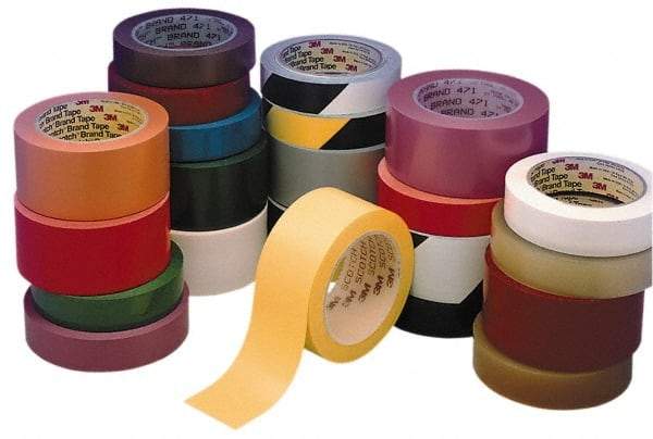 3M - Yellow Solid Color Vinyl Tape - 4" Wide x 108' Long, General Traffic - Makers Industrial Supply