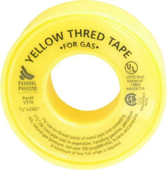 Federal Process - 1/2" Wide x 260" Long Gas Pipe Repair Tape - 3.8 mil Thick, -450 to 550°F, Yellow - Makers Industrial Supply