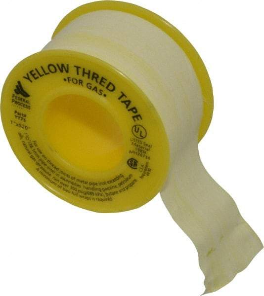 Federal Process - 1" Wide x 520" Long Gas Pipe Repair Tape - 3.8 mil Thick, -450 to 550°F, Yellow - Makers Industrial Supply