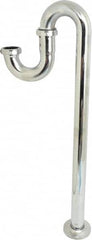 Federal Process - 1-1/4 Outside Diameter, 17 Gauge, S Trap with Floor Pipe - Chrome Coated, Brass - Makers Industrial Supply