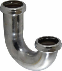 Federal Process - 1-1/2 Outside Diameter, 20 Gauge, P Trap J Bend Only - Chrome Coated, Brass - Makers Industrial Supply