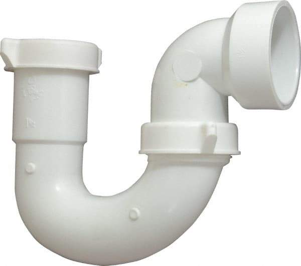 Federal Process - 1-1/2 Outside Diameter, Sink trap with Solvent Weld Outlet - White, PVC - Makers Industrial Supply