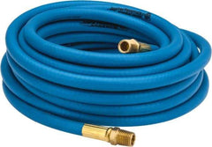 PRO-SOURCE - 1/4" ID x 15/32" OD 25' Long Multipurpose Air Hose - MNPT x MNPT Ends, 300 Working psi, 23 to 150°F, 1/4" Fitting, Blue - Makers Industrial Supply