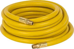 PRO-SOURCE - 3/8" ID x 19/32" OD 25' Long Multipurpose Air Hose - MNPT x MNPT Ends, 300 Working psi, 23 to 150°F, 1/4" Fitting, Yellow - Makers Industrial Supply