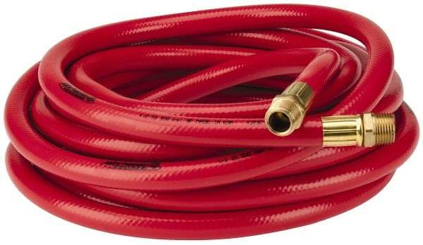 PRO-SOURCE - 1/2" ID x 3/4" OD 25' Long Multipurpose Air Hose - MNPT x MNPT Ends, 300 Working psi, 23 to 150°F, 1/2" Fitting, Red - Makers Industrial Supply