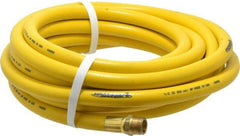 PRO-SOURCE - 1/2" ID x 3/4" OD 25' Long Multipurpose Air Hose - MNPT x MNPT Ends, 300 Working psi, 23 to 150°F, 1/2" Fitting, Yellow - Makers Industrial Supply