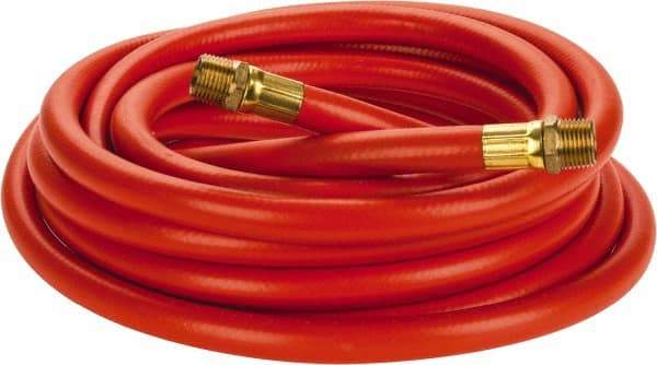 PRO-SOURCE - 1/2" ID x 3/4" OD 25' Long Multipurpose Air Hose - MNPT x MNPT Ends, 300 Working psi, 23 to 150°F, 1/2" Fitting, Orange - Makers Industrial Supply