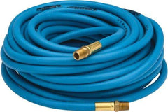 PRO-SOURCE - 1/4" ID x 15/32" OD 50' Long Multipurpose Air Hose - MNPT x MNPT Ends, 300 Working psi, 23 to 150°F, 1/4" Fitting, Blue - Makers Industrial Supply