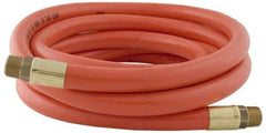 PRO-SOURCE - 1/2" ID x 3/4" OD 100' Long Multipurpose Air Hose - MNPT x MNPT Ends, 300 Working psi, 23 to 150°F, 1/2" Fitting, Orange - Makers Industrial Supply