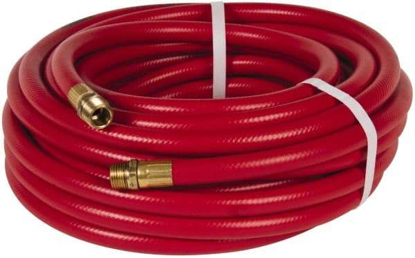 PRO-SOURCE - 1/2" ID x 3/4" OD 50' Long Multipurpose Air Hose - MNPT x MNPT Ends, 300 Working psi, 23 to 150°F, 1/2" Fitting, Red - Makers Industrial Supply