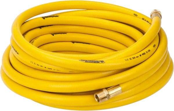 PRO-SOURCE - 1/2" ID x 3/4" OD 50' Long Multipurpose Air Hose - MNPT x MNPT Ends, 300 Working psi, 23 to 150°F, 1/2" Fitting, Yellow - Makers Industrial Supply