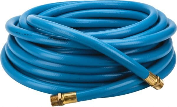 PRO-SOURCE - 1/2" ID x 3/4" OD 50' Long Multipurpose Air Hose - MNPT x MNPT Ends, 300 Working psi, 23 to 150°F, 1/2" Fitting, Blue - Makers Industrial Supply