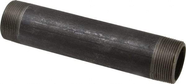 Made in USA - Schedule 80, 1-1/2" Diam x 8" Long Black Pipe Nipple - Threaded - Makers Industrial Supply