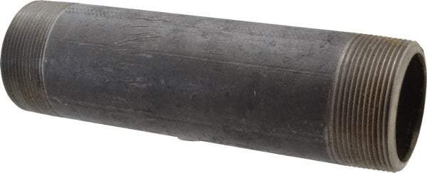 Made in USA - Schedule 80, 2" Diam x 8" Long Black Pipe Nipple - Threaded - Makers Industrial Supply