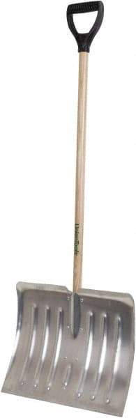 True Temper - 18 Inch Wide Blade x 15 Inch High Blade Snow Shovel - 38 Inch Long Ash Shaft Handle with Poly D-Grip - Makers Industrial Supply