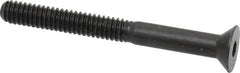 Made in USA - 1/4-20 UNC Hex Socket Drive, 82° Flat Screw - Alloy Steel, Black Oxide Finish, Partially Threaded, 2-1/2" OAL - Makers Industrial Supply