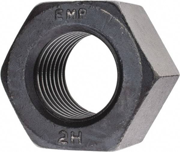 Value Collection - 2-8 UN Steel Right Hand Heavy Hex Nut - 3-1/8" Across Flats, 1-31/32" High, Uncoated, 2B Class of Fit - Makers Industrial Supply