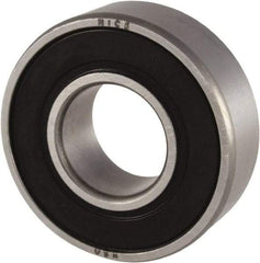 Nice - 1/2" Bore Diam, 1-3/8" OD, Double Seal Precision Ground Radial Ball Bearing - 7/16" Wide, 1 Row, Round Bore, 850 Lb Static Capacity, 1,878 Lb Dynamic Capacity - Makers Industrial Supply