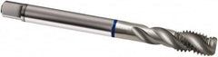 Guhring - M12x1.50 Metric Fine 3 Flute 6H Modified Bottoming Spiral Flute Tap - Powdered Metal, Bright Finish, 100mm OAL, Right Hand Flute, Right Hand Thread, D5/D6, Series 936 - Makers Industrial Supply