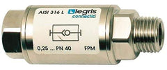 Legris - 1/2" Stainless Steel Check Valve - Unidirectional, Female BSPP x Male BSPP, 580 WOG - Makers Industrial Supply