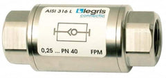 Legris - 1/8" Stainless Steel Check Valve - Unidirectional, FNPT x FNPT, 580 WOG - Makers Industrial Supply