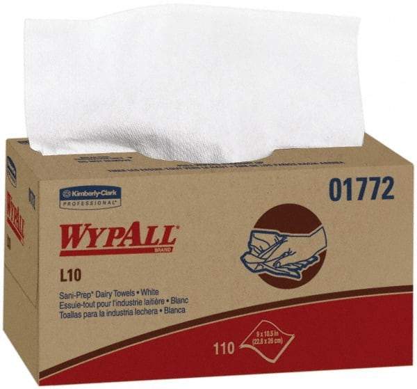 WypAll - Dry General Purpose Wipes - Pop-Up, 10-1/4" x 9" Sheet Size, White - Makers Industrial Supply