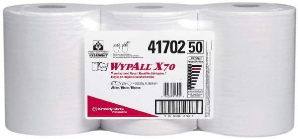 WypAll - X70 Dry Shop Towel/Industrial Wipes - Center Pull, 13-3/8" x 9-3/4" Sheet Size, White - Makers Industrial Supply