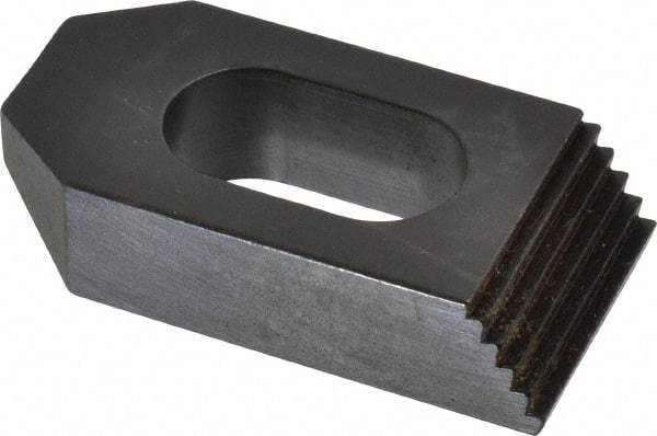 Jergens - 5/8" Stud, Low Carbon Steel, Plain Strap Clamp - 1/2" Travel, 2-1/2" OAL x 1-1/4" Wide x 5/8" High, Black Oxide Finish, Tapered Nose - Makers Industrial Supply