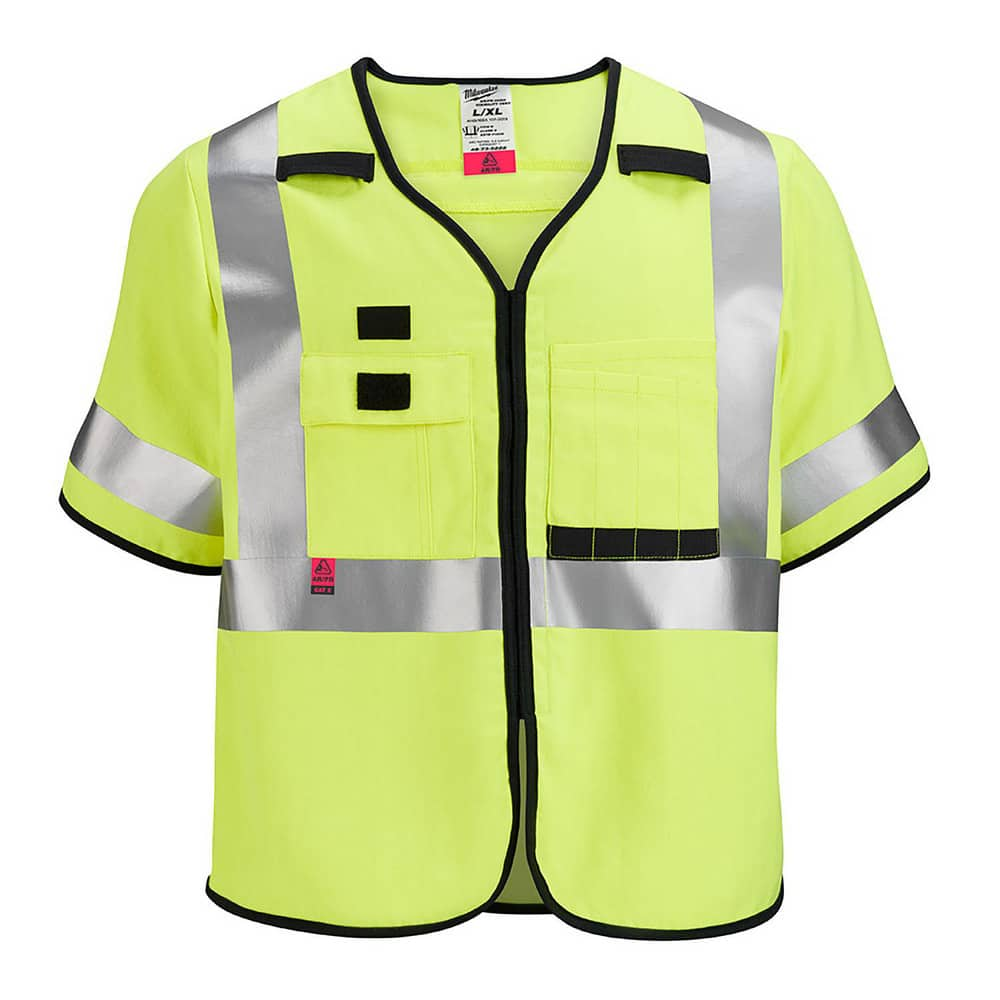 High Visibility Vests; Size: 4X/5X-Large; Color: Yellow; Closure Type: Hook & Loop; ANSI Class: 3