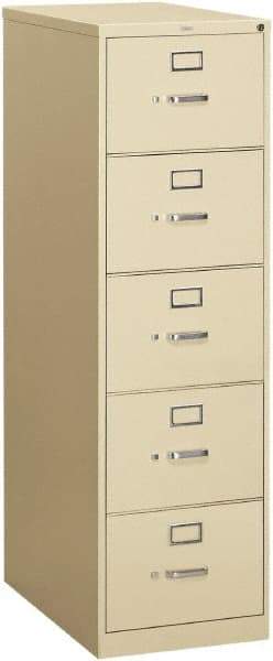 Hon - 18-1/4" Wide x 60" High x 26-1/2" Deep, 5 Drawer Vertical File - Steel, Putty - Makers Industrial Supply